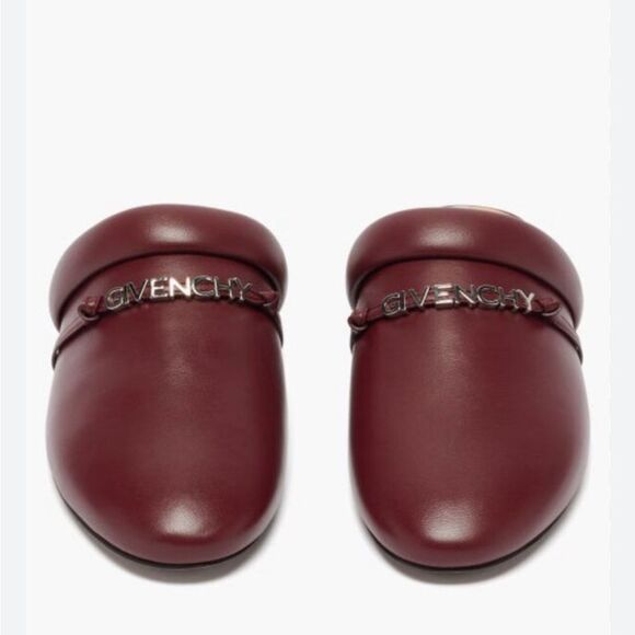 Givenchy Elba Slippers, 100% Lamb Leather Mules in Burgundy, New, Size 36 - Picture 3 of 13